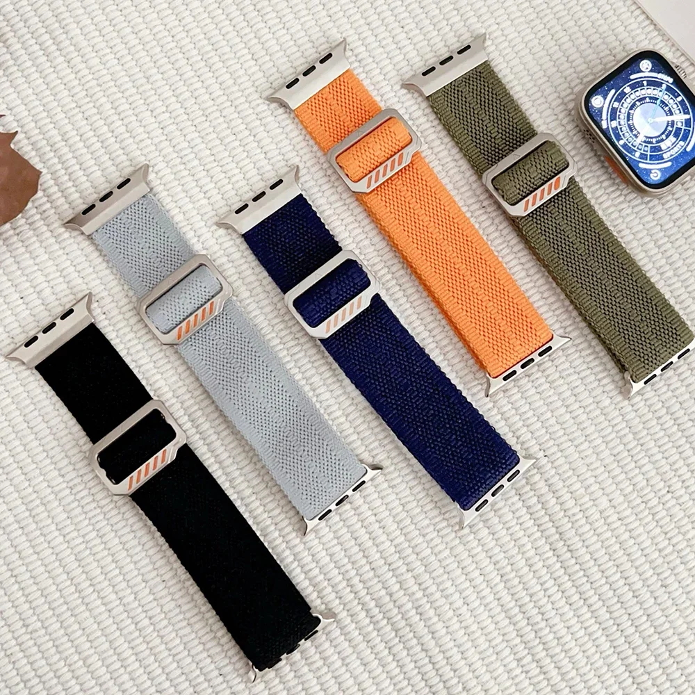 Nylon Strap for Apple Watch Band Ultra 2 49mm 10 9 8 7 46mm 45mm 41mm 44mm 42mm Braided Elastic Bracelet for IWatch Series 6 SE
Nylon Strap for Apple Watch Band Ultra 2 49mm 10 9 8 7 46mm 45mm 41mm 44mm 42mm Braided Elastic Bracelet for IWatch Series 6 SE