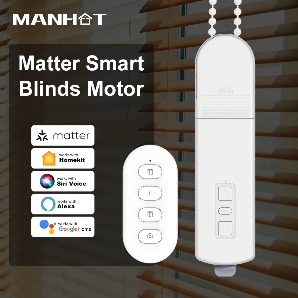 Manhot Matter WIFI Chain Roller Blinds Matter & HomeKit Compatible Smart Electric Curtain Shade Drive Motor for Window Blinds
Manhot Matter WIFI Chain Roller Blinds Matter & HomeKit Compatible Smart Electric Curtain Shade Drive Motor for Window Blinds