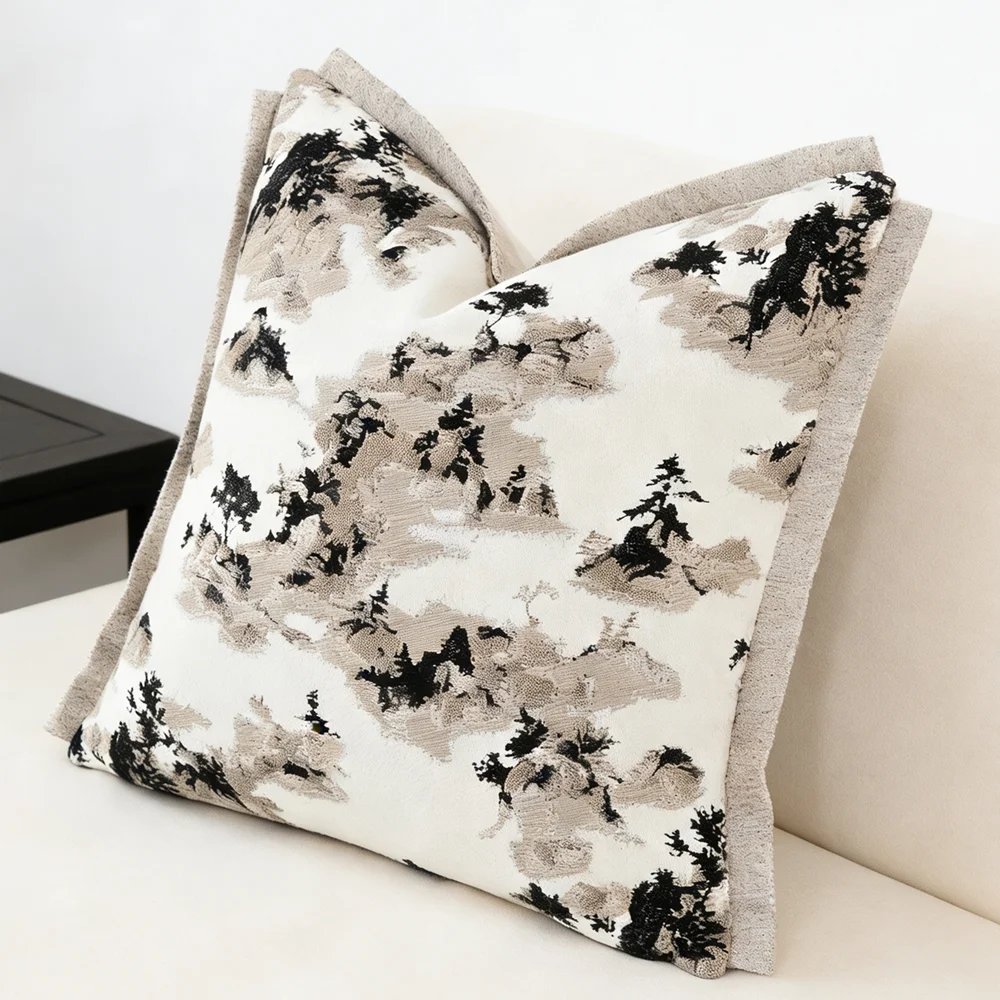 HINYEATEX luxury fashion square pillow case embroidery Chinese Hills Trees Fringes 45x45cm Classic Interior cushion cover
HINYEATEX luxury fashion square pillow case embroidery Chinese Hills Trees Fringes 45x45cm Classic Interior cushion cover