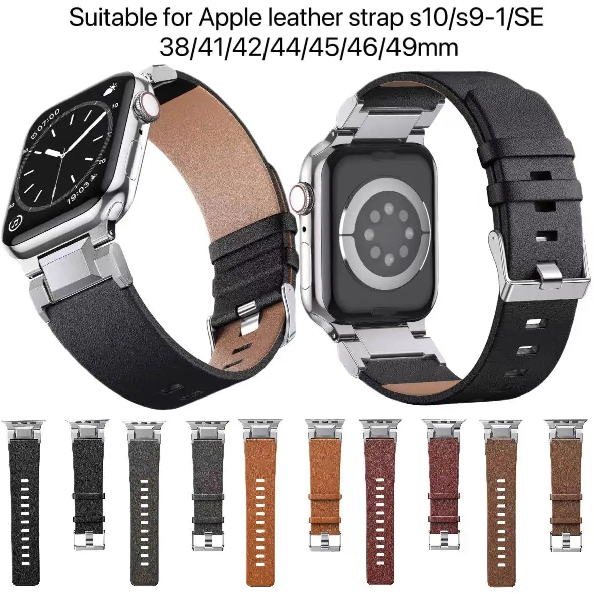 for Apple watch band 44mm 40mm 45mm 41mm 46mm 49mm 42mm Leather bracelet iWatch series 3 se 6 7 8 9 10 ultra 2 strap
for Apple watch band 44mm 40mm 45mm 41mm 46mm 49mm 42mm Leather bracelet iWatch series 3 se 6 7 8 9 10 ultra 2 strap