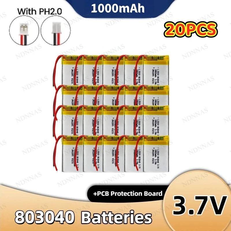3.7V 803040 1000mAh LIPO Batteries 803040 Lithium Li-Ion Polymer Battery for Remote Control iPod Bluetooth Speaker GPS
3.7V 803040 1000mAh LIPO Batteries 803040 Lithium Li-Ion Polymer Battery for Remote Control iPod Bluetooth Speaker GPS