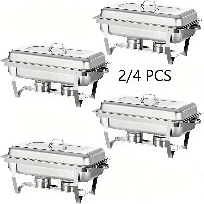 9QT 2/4pcs High-grade 1/1 Full-Size Pan Stainless Steel Chafing Dish Buffet Set - Durable Food Warmer Kit with Tight-Fitting Lid
9QT 2/4pcs High-grade 1/1 Full-Size Pan Stainless Steel Chafing Dish Buffet Set - Durable Food Warmer Kit with Tight-Fitting Lid