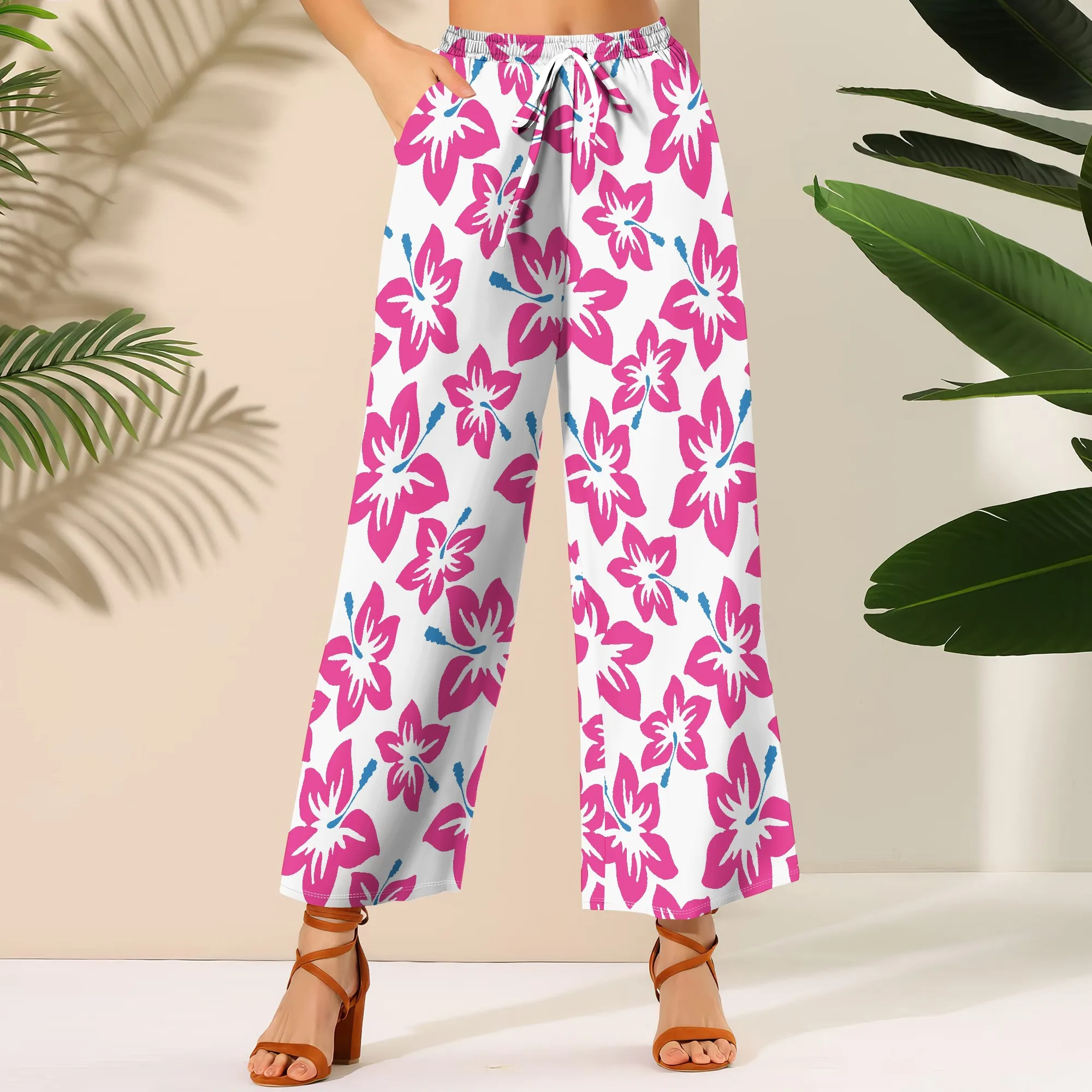 Women's Wide Leg Ankle-Length Pants Flower Print Casual Elastic Loose Breathable for Beach Vacation Picnic Brunch
Women's Wide Leg Ankle-Length Pants Flower Print Casual Elastic Loose Breathable for Beach Vacation Picnic Brunch