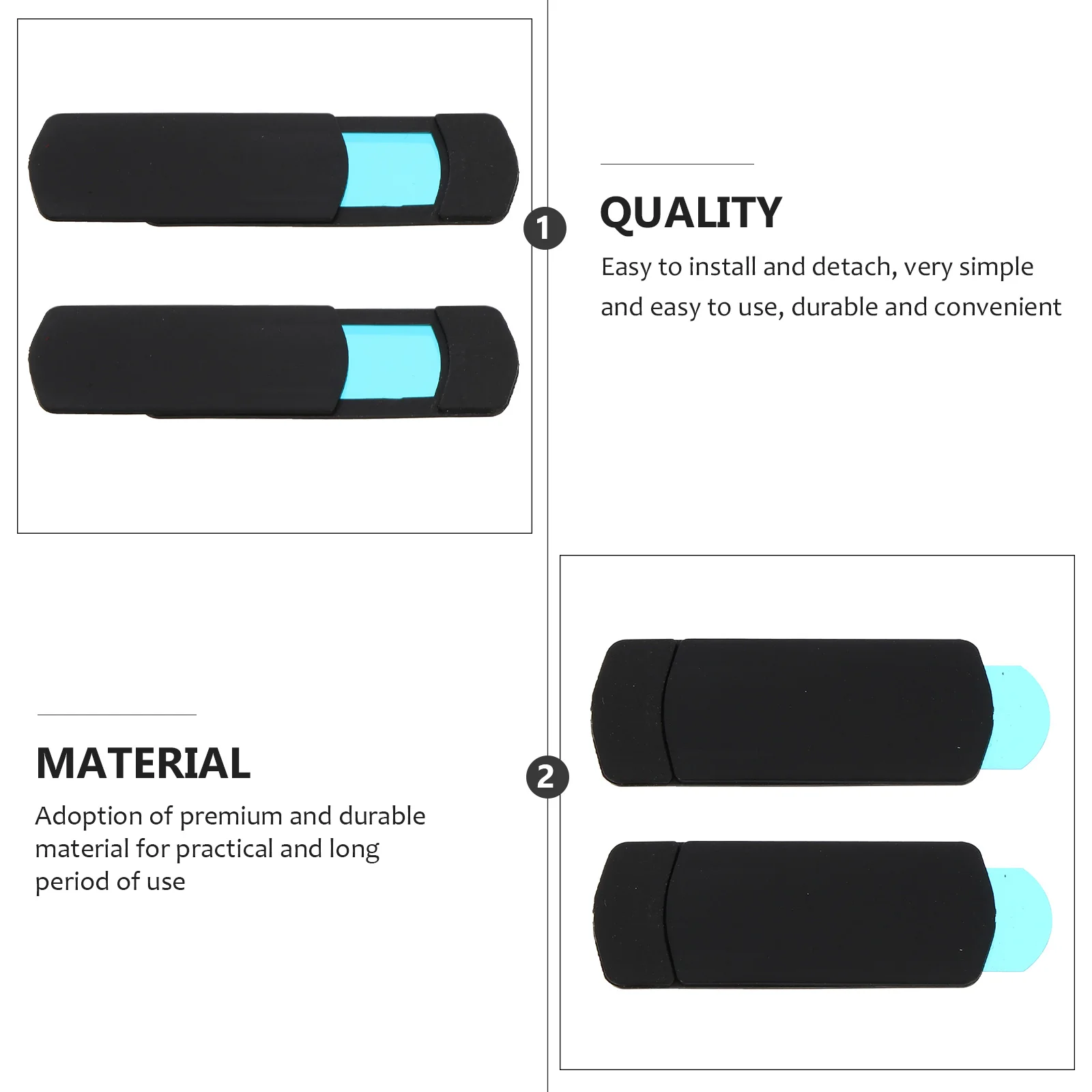 2Pcs Black Webcam Privacy Covers for Laptop Phone Tablet Easy Install Durable Material Anti Hacking Camera Slide Protector
2Pcs Black Webcam Privacy Covers for Laptop Phone Tablet Easy Install Durable Material Anti Hacking Camera Slide Protector