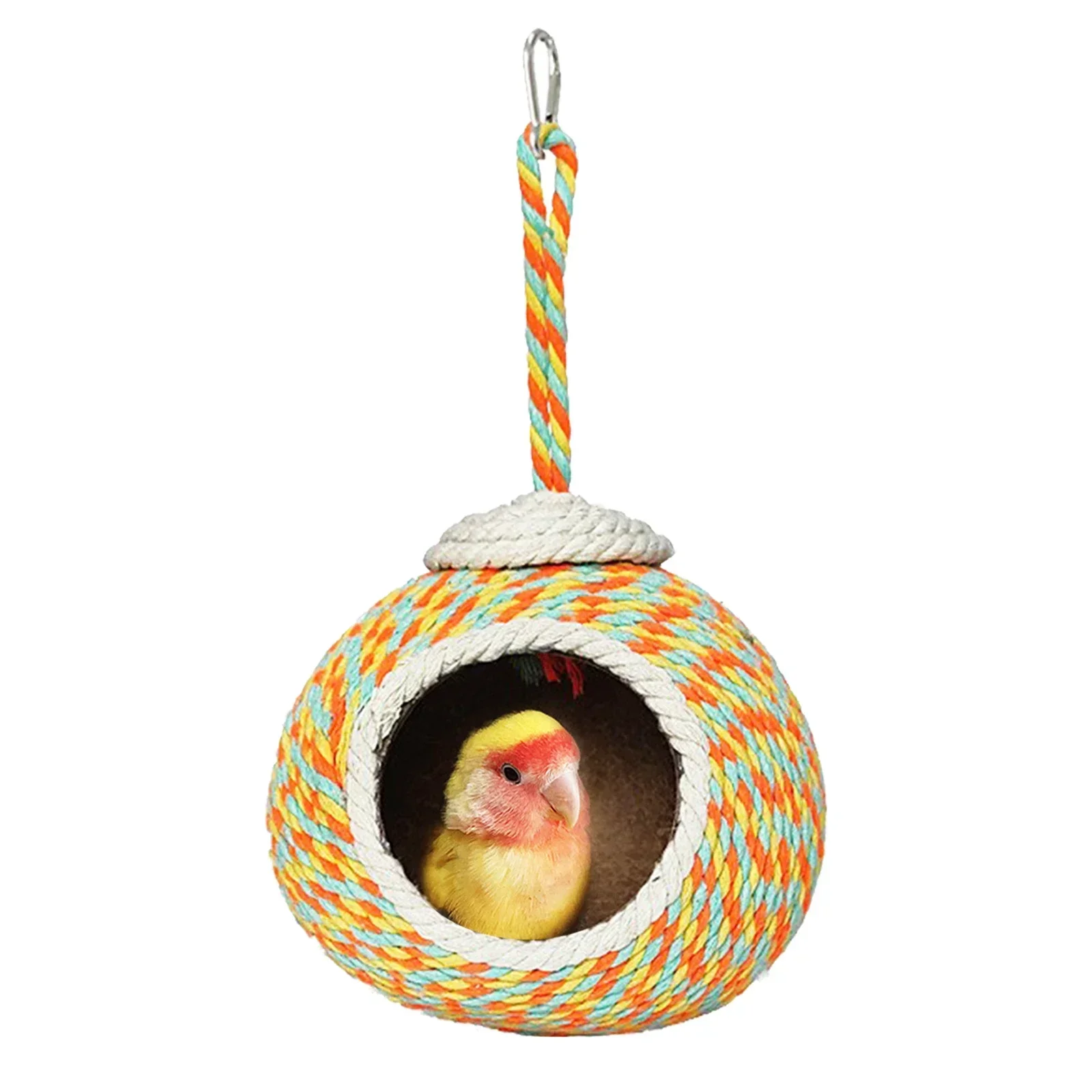 Coconut Shell & Hemp Rope Woven Bird Nest, 15×10cm Breeding Shelter for Parrots/Hamsters/Squirrels, Hanging/Cage-Mounted Design
Coconut Shell & Hemp Rope Woven Bird Nest, 15×10cm Breeding Shelter for Parrots/Hamsters/Squirrels, Hanging/Cage-Mounted Design