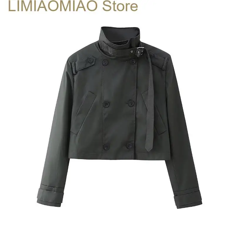 New Women Short Windbreak Autumn Long Sleeve Lace Up Collar Double Breasted Female Jacket Fashion Pocket Lady Outwear
New Women Short Windbreak Autumn Long Sleeve Lace Up Collar Double Breasted Female Jacket Fashion Pocket Lady Outwear