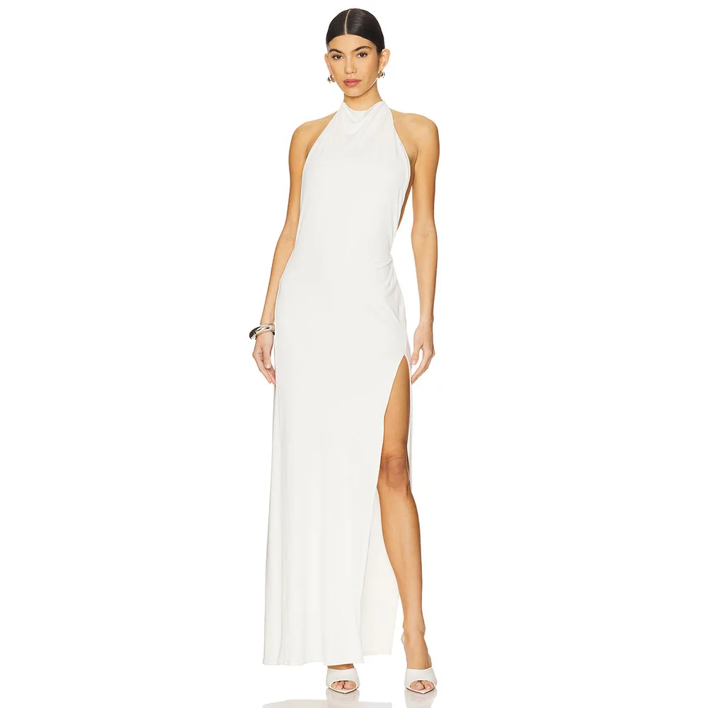 Sexy Ivory Evening Gown Halter Backless Beading Women's Prom Dress Mermaid Floor Length Long Sleeveless Slit Formal Party Dress
Sexy Ivory Evening Gown Halter Backless Beading Women's Prom Dress Mermaid Floor Length Long Sleeveless Slit Formal Party Dress