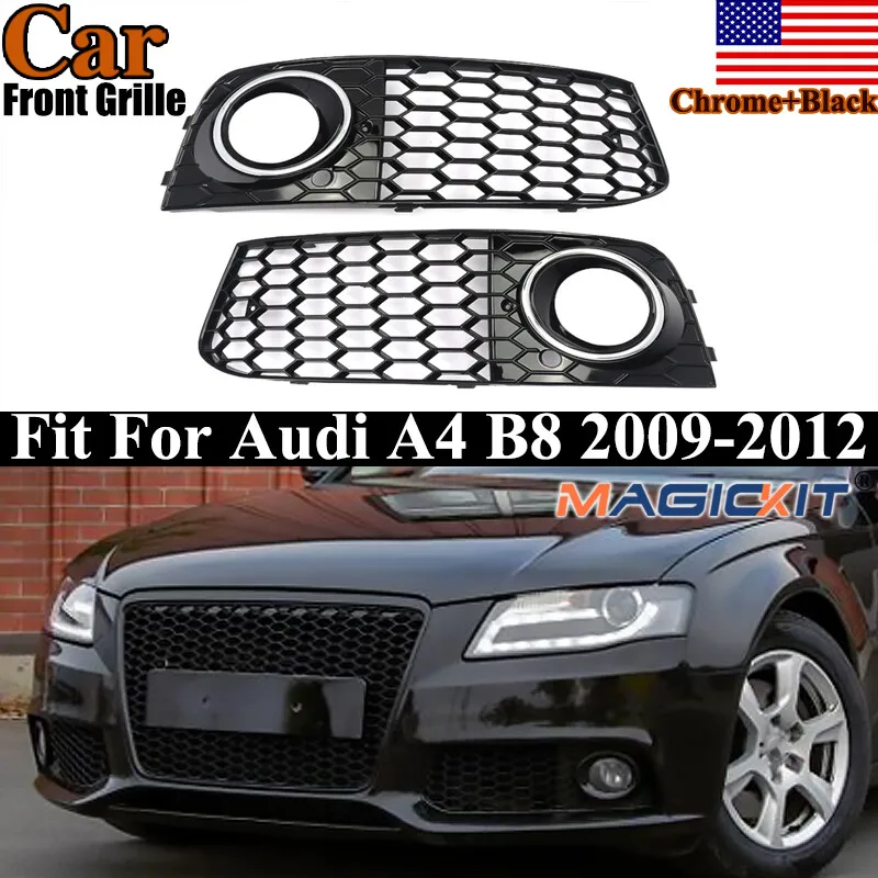Front Fog Lamps Case Fit For Audi A4 B8 RS4 Style Sedan 4-Door 2008-2012 Honeycomb Mesh Fog Light Grills Grille Cover Framework
Front Fog Lamps Case Fit For Audi A4 B8 RS4 Style Sedan 4-Door 2008-2012 Honeycomb Mesh Fog Light Grills Grille Cover Framework