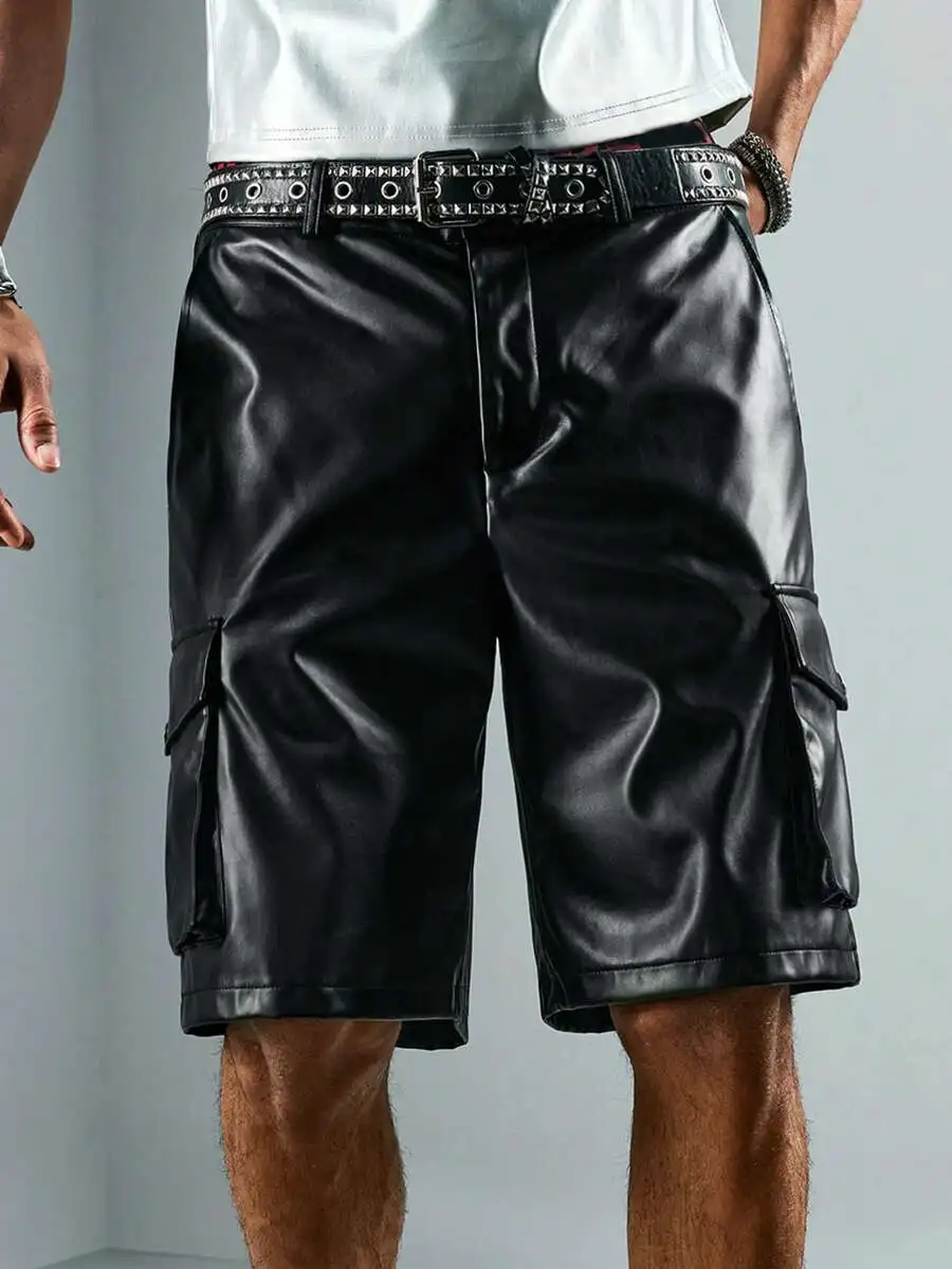 Mens PU Leather Casual Shorts With Slant Pockets Spring Summer
Mens PU Leather Casual Shorts With Slant Pockets Spring Summer