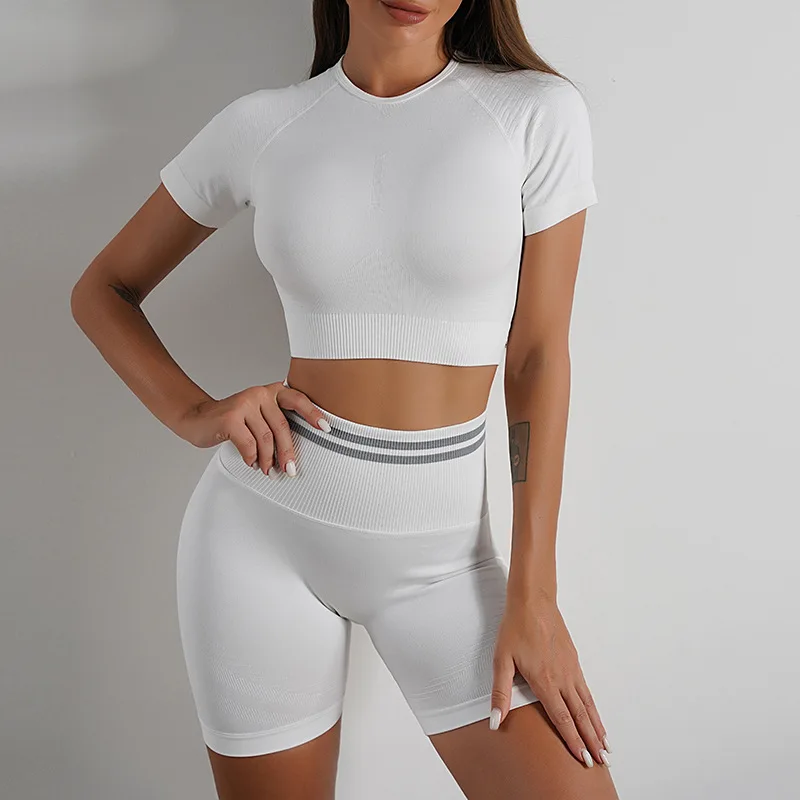 Seamless Women Athletic Short Sleeve Yoga Set Yoga T-Shirt Yoga Shorts Female Fitness Workout Gym Training Shirt Sportswear Suit
Seamless Women Athletic Short Sleeve Yoga Set Yoga T-Shirt Yoga Shorts Female Fitness Workout Gym Training Shirt Sportswear Suit