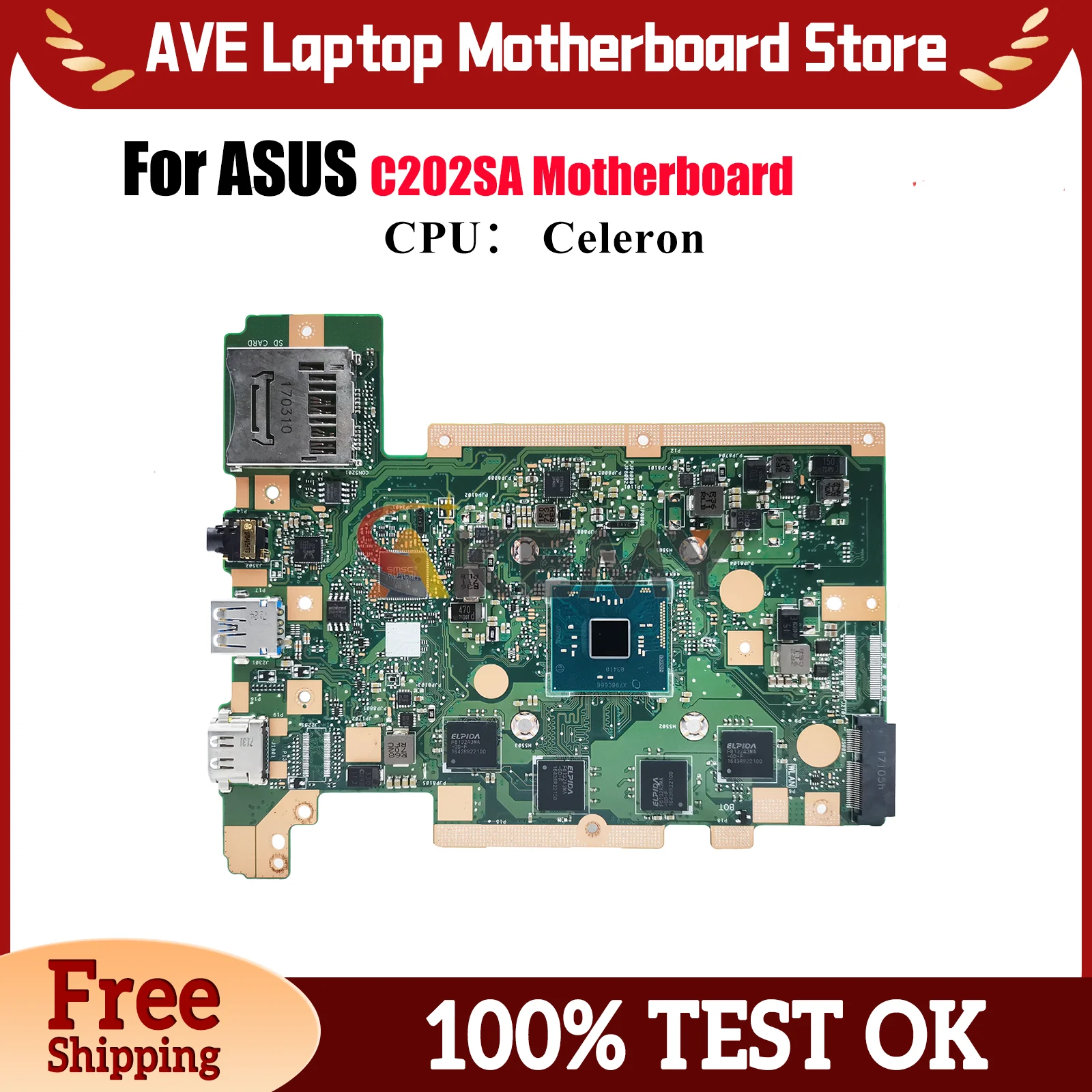 C202SA Laptop Motherboard For ASUS Chromebook C202S C202SA Notebook Mainboard With Celeron CPU 100% tests OK fast shipping stk
C202SA Laptop Motherboard For ASUS Chromebook C202S C202SA Notebook Mainboard With Celeron CPU 100% tests OK fast shipping stk