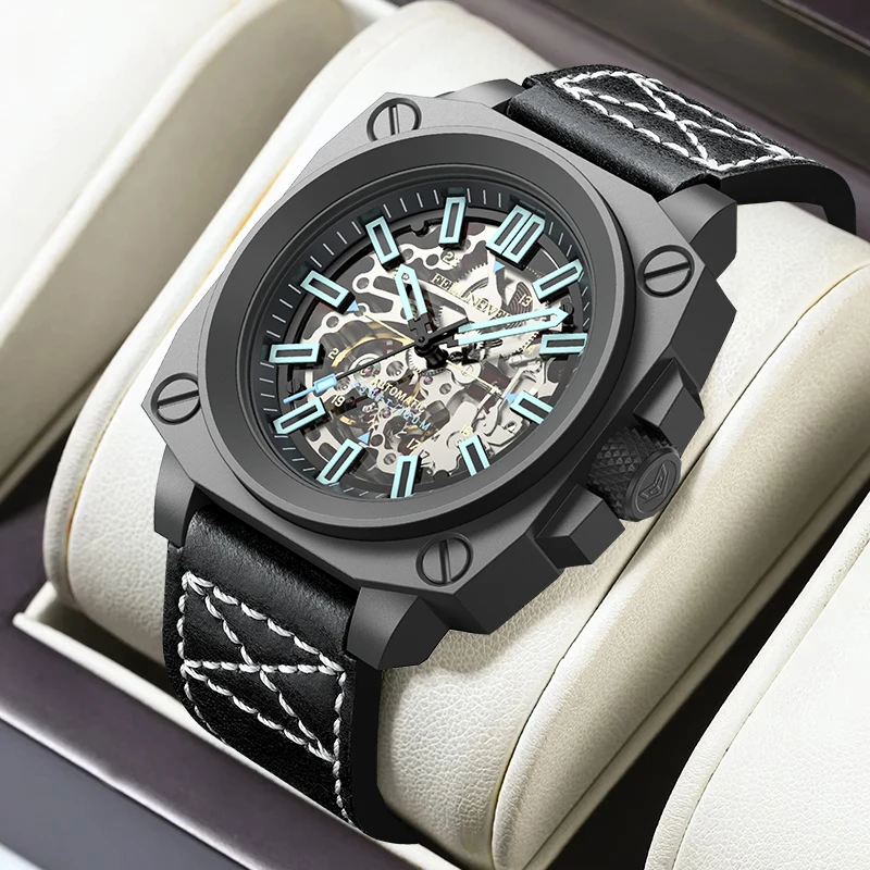 FeelNever Creative Skeleton Design Watches for Men Business Luxury Leather Strap Waterproof Automatic Movement Mechanical Watch
FeelNever Creative Skeleton Design Watches for Men Business Luxury Leather Strap Waterproof Automatic Movement Mechanical Watch