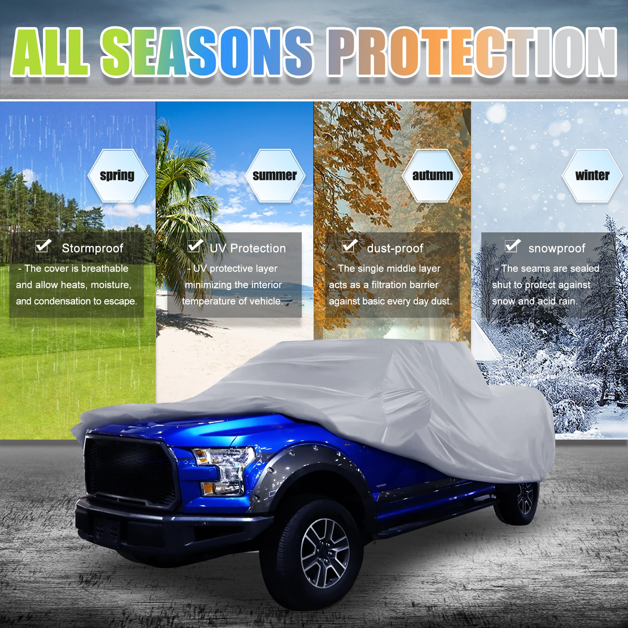 Чехол для пикапа Uxcell для Ford F150 Crew Cab, 4-дверный, 04-21, защита от солнца и дождя, серый
Чехол для пикапа Uxcell для Ford F150 Crew Cab, 4-дверный, 04-21, защита от солнца и дождя, серый