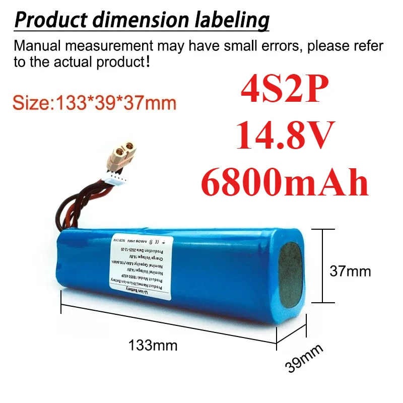 Литий-ионная аккумуляторная батарея 4S2P 14,8 В, 6800 мАч, 100,64 Втч для различных радиоуправляемых самолетов Quadrotor, с разъемом XH2.54+XT60
Литий-ионная аккумуляторная батарея 4S2P 14,8 В, 6800 мАч, 100,64 Втч для различных радиоуправляемых самолетов Quadrotor, с разъемом XH2.54+XT60