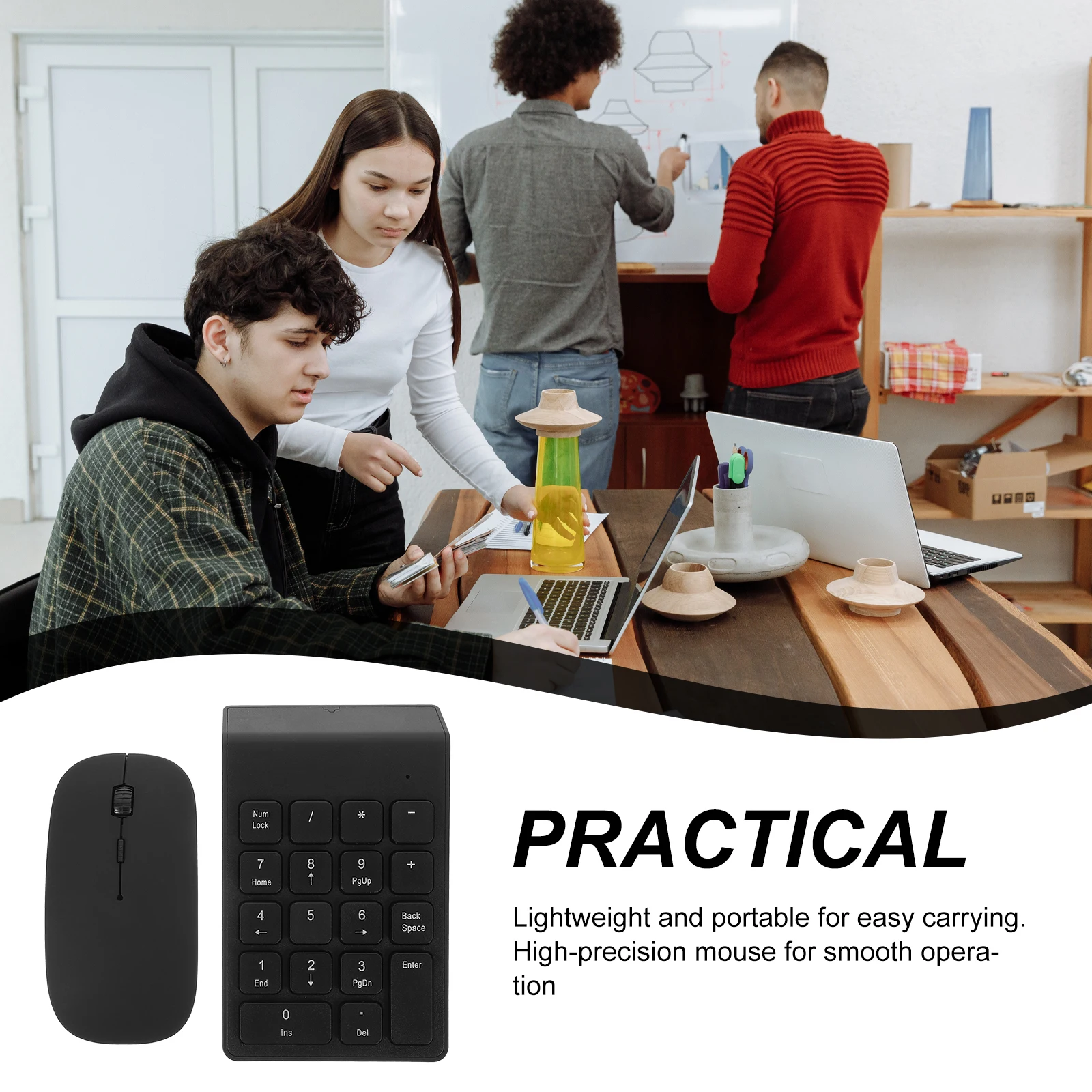 Wireless Digital Keyboard Mouse Set Black Numeric Keypad Laptop Accessories Compact Design Password Numpad Computer Supply 
Wireless Digital Keyboard Mouse Set Black Numeric Keypad Laptop Accessories Compact Design Password Numpad Computer Supply