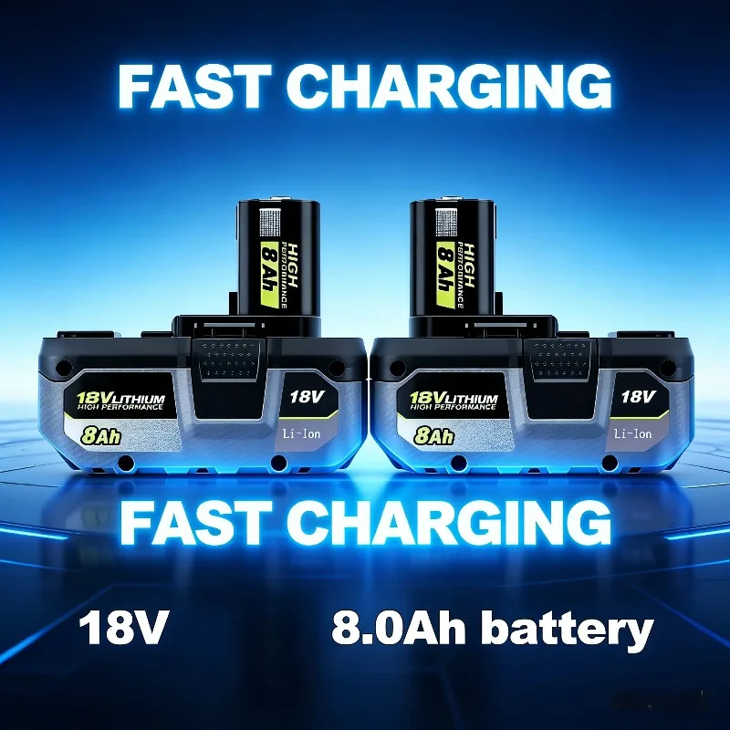 High Capacity RYOBI ONE+ 6.0Ah 18V Lithium Battery, No Memory Effect, Low Self Discharge, Works with All ONE+ Series Tools
High Capacity RYOBI ONE+ 6.0Ah 18V Lithium Battery, No Memory Effect, Low Self Discharge, Works with All ONE+ Series Tools