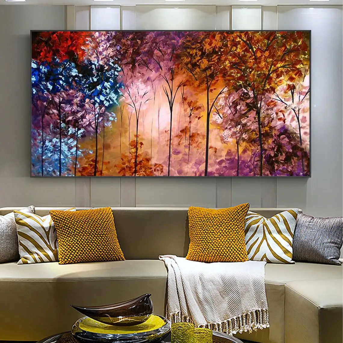 Colorful Sunset Forest Landscape Hand Painted Oil Painting Abstract Tree of Life Painting Large Wall Art Modern Living Room Home
Colorful Sunset Forest Landscape Hand Painted Oil Painting Abstract Tree of Life Painting Large Wall Art Modern Living Room Home