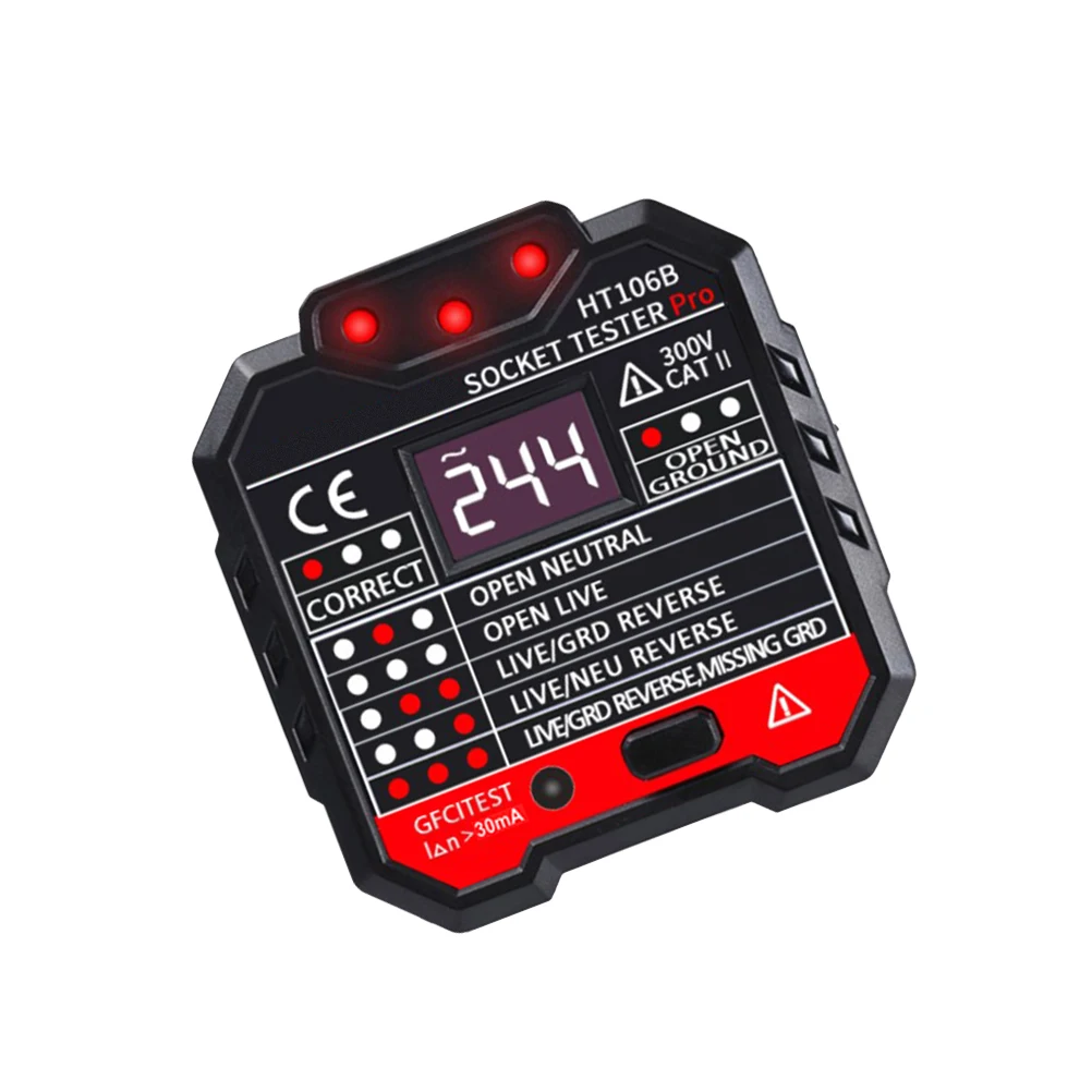 Advanced Phase Socket Tester Electric Fault Checker Outlet Wall Power Supply Voltage LCD Display Plug for Office
Advanced Phase Socket Tester Electric Fault Checker Outlet Wall Power Supply Voltage LCD Display Plug for Office