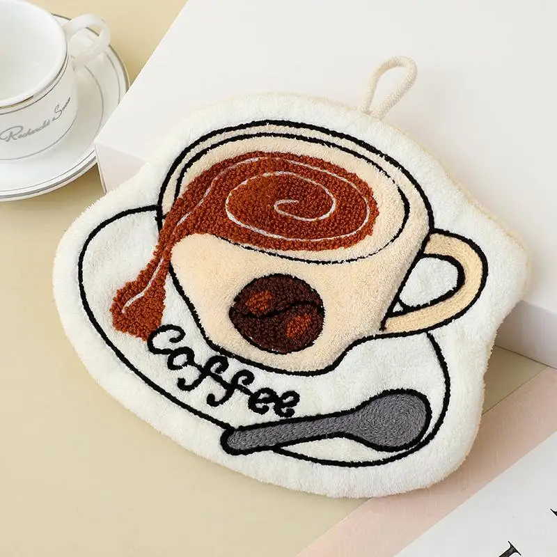 * Cartoon Cute Coffee Cake Shape Hanging Towels Absorbent Hand Cloth Soft Quick Drying For Kitchen Bathroom Household Hand Towel
* Cartoon Cute Coffee Cake Shape Hanging Towels Absorbent Hand Cloth Soft Quick Drying For Kitchen Bathroom Household Hand Towel
