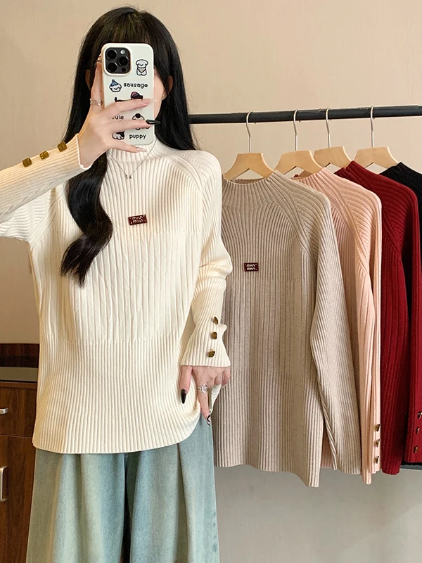 plus Size Women's Red Knitwear Long Sleeve Loose Fit Color Half High Collar Winter Fashion Casual Comfortable Inner Wear
plus Size Women's Red Knitwear Long Sleeve Loose Fit Color Half High Collar Winter Fashion Casual Comfortable Inner Wear