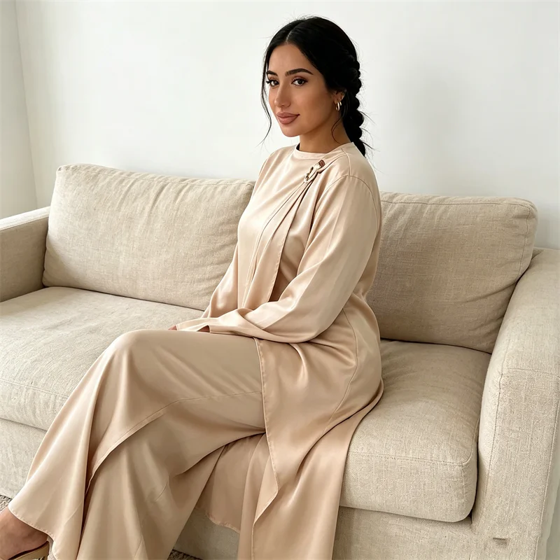 Eid Muslim Sets Women Crinkle Abaya Dubai Turkey Kaftan Ramadan Islam Clothing Robe Dress Pants Suit Femme Musulmane Ensembles
Eid Muslim Sets Women Crinkle Abaya Dubai Turkey Kaftan Ramadan Islam Clothing Robe Dress Pants Suit Femme Musulmane Ensembles