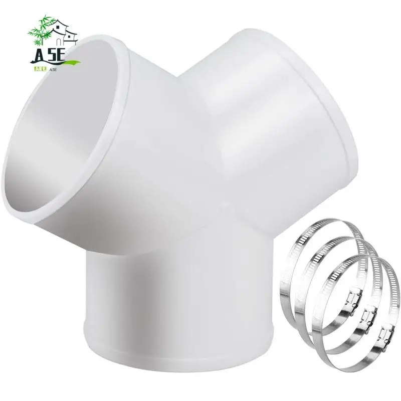 A05E-6 Inch Duct Splitter Y Shape, ABS 3-Way Duct Connector For Exhaust Fan Dryer Vent Hose With 3 Stainless Steel Clamps
A05E-6 Inch Duct Splitter Y Shape, ABS 3-Way Duct Connector For Exhaust Fan Dryer Vent Hose With 3 Stainless Steel Clamps