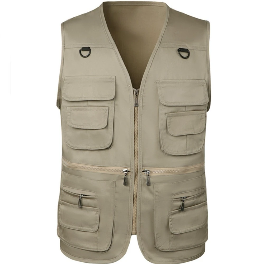 Men V Neck Zip Up Utility Vest Multi Pockets Sleeveless Outerwear Waist Adjustment Waistcoat for Daily Outdoor Activity
Men V Neck Zip Up Utility Vest Multi Pockets Sleeveless Outerwear Waist Adjustment Waistcoat for Daily Outdoor Activity