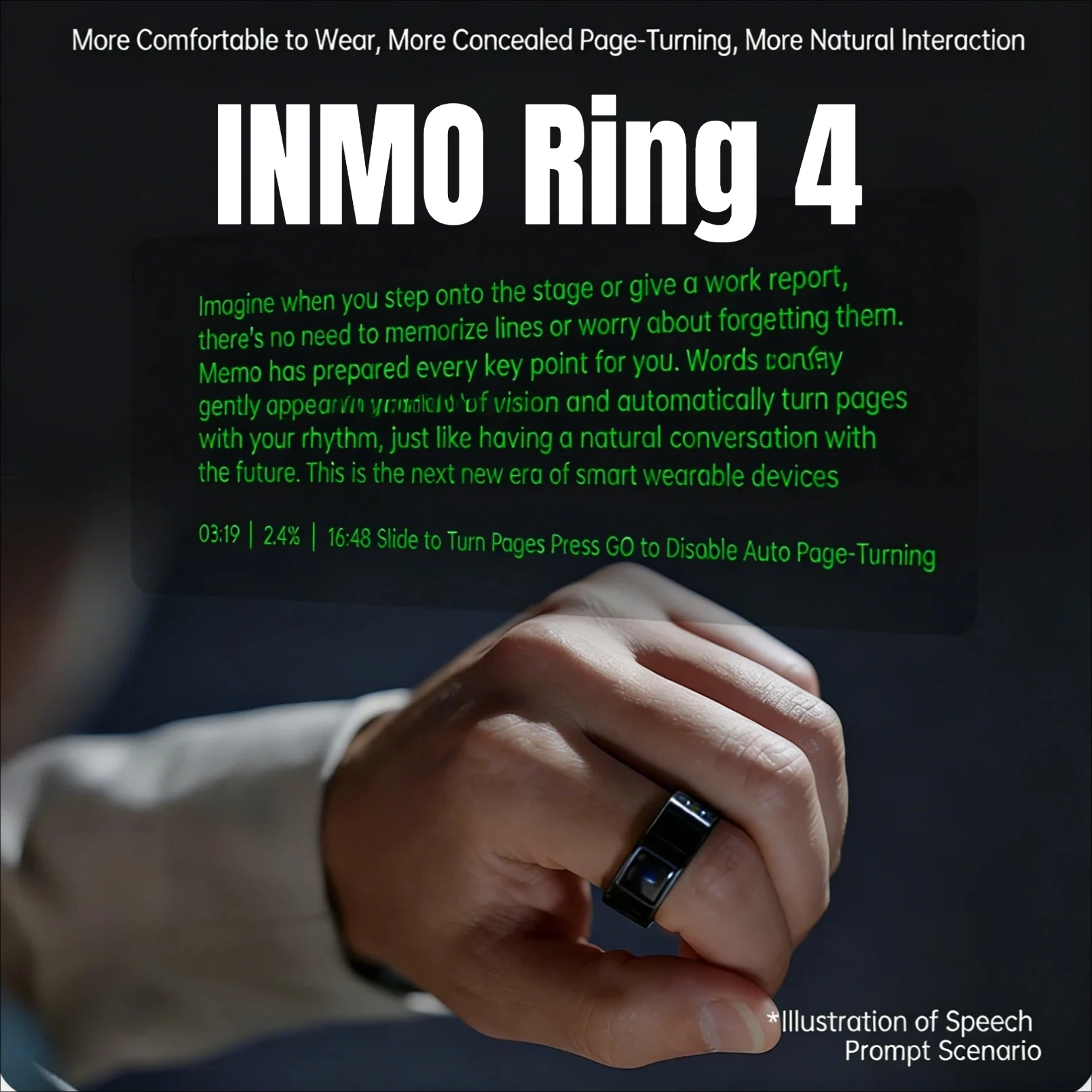 INMO Ring 4 Exclusive Smart Bluetooth Ring for INMO GO3 Voice Control & Page-Turning Gesture Wearable Controller Accessory
INMO Ring 4 Exclusive Smart Bluetooth Ring for INMO GO3 Voice Control & Page-Turning Gesture Wearable Controller Accessory