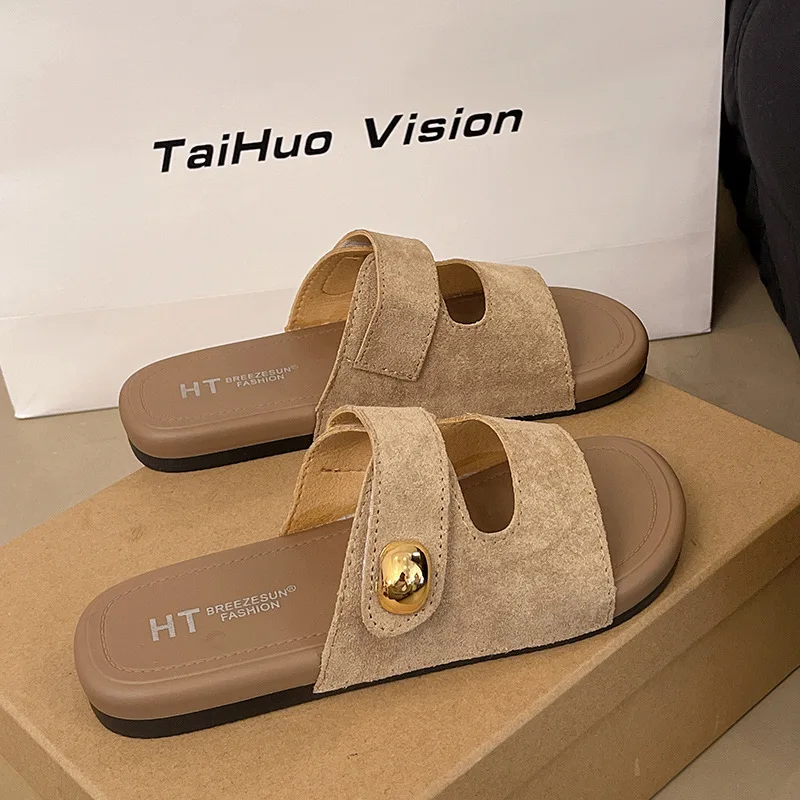 Fashion Women Sandals Summer New Metal Buckle Roman Style vacation Flat Slippers Casual Soft thick Outdoor Beach Slide Sandals
Fashion Women Sandals Summer New Metal Buckle Roman Style vacation Flat Slippers Casual Soft thick Outdoor Beach Slide Sandals