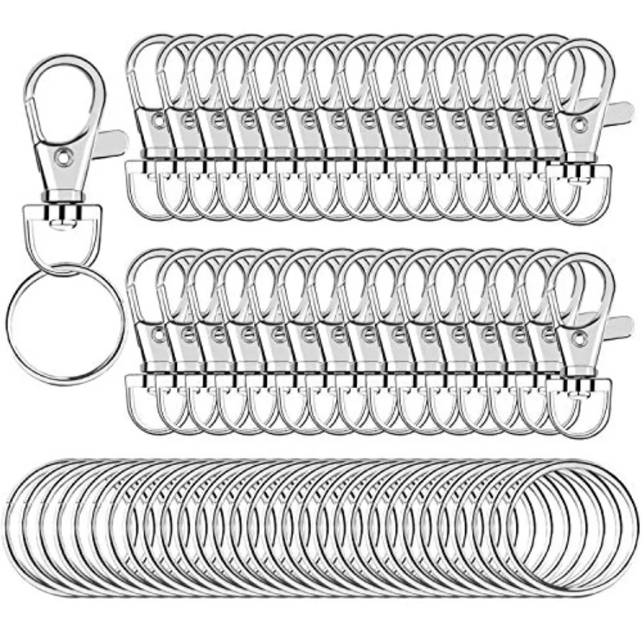 60pcs Keyrings Key Chain Clip Hooks Swivel Clasps Lanyard Snap Hooks with Split Key Rings, Keychain Hooks for Hanging Crafts Je
60pcs Keyrings Key Chain Clip Hooks Swivel Clasps Lanyard Snap Hooks with Split Key Rings, Keychain Hooks for Hanging Crafts Je