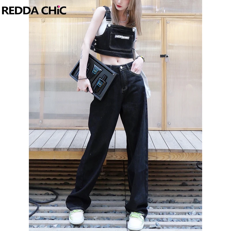 Женский джинсовый костюм ReddaChic, комплект из двух предметов, майка и комбинезон без рукавов, черный комбинезон в стиле эмо, одежда для улицы в готическом стиле, Y2k
Женский джинсовый костюм ReddaChic, комплект из двух предметов, майка и комбинезон без рукавов, черный комбинезон в стиле эмо, одежда для улицы в готическом стиле, Y2k