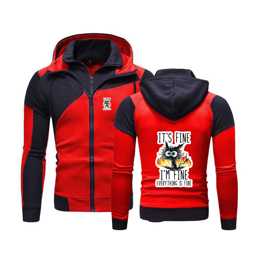 Premium Cardigan Coat Funny Cool Cat 2025 Spring And Autumn Men's Everything is Fine Logo Print Versatile Hoodies Jacket
Premium Cardigan Coat Funny Cool Cat 2025 Spring And Autumn Men's Everything is Fine Logo Print Versatile Hoodies Jacket