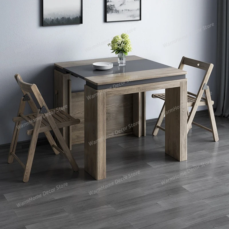 Scandinavian Foldable Extendable Dining Table with Sideboard, All-in-One Wall-Mounted Space-Saving Desk Home Furniture
Scandinavian Foldable Extendable Dining Table with Sideboard, All-in-One Wall-Mounted Space-Saving Desk Home Furniture