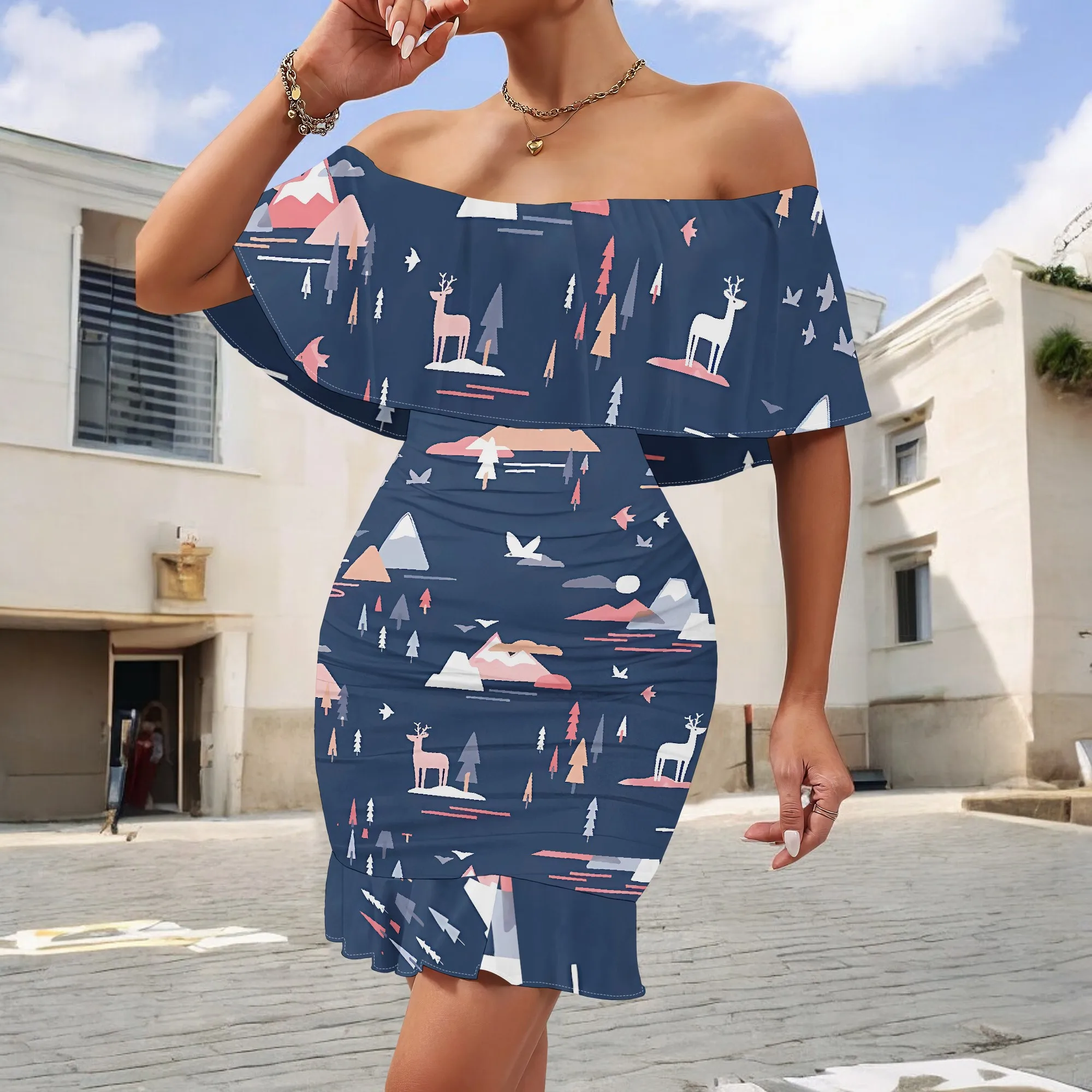EQQZD Fashion Animal Pattern Printed Mini Dress, Sexy Body-Hugging Dress with Shawl, Summer Causal Dress for Women
EQQZD Fashion Animal Pattern Printed Mini Dress, Sexy Body-Hugging Dress with Shawl, Summer Causal Dress for Women