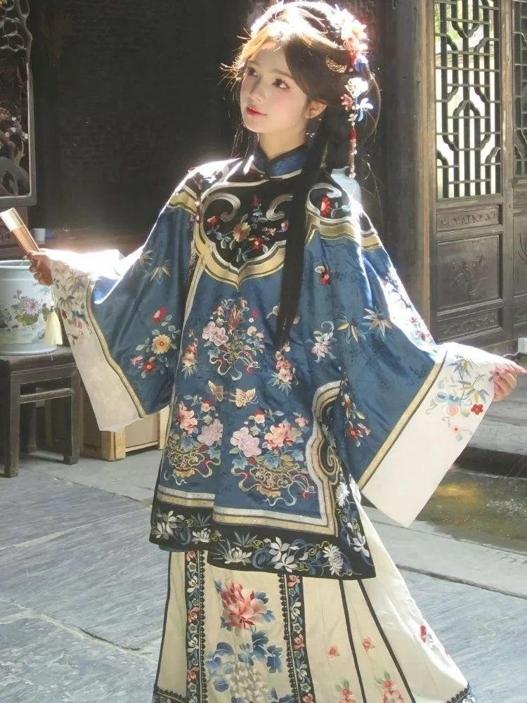 Женская одежда Han, комплект с юбкой с воротником-стойкой и наклонными лацканами, антикварное платье для молодой леди
Женская одежда Han, комплект с юбкой с воротником-стойкой и наклонными лацканами, антикварное платье для молодой леди