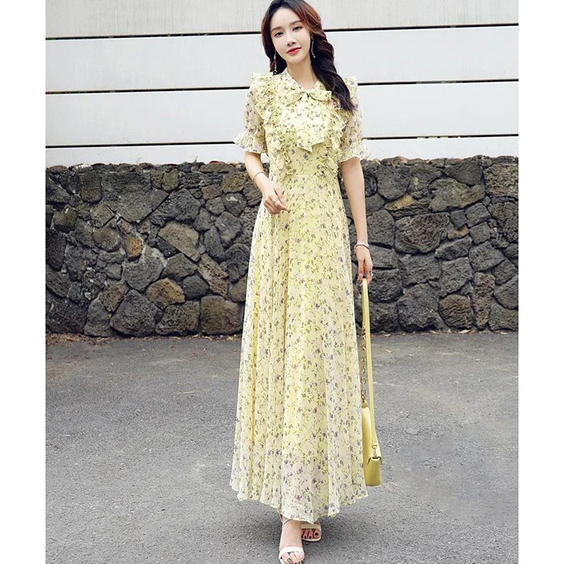 Yellow Floral Dresses for Women 2024 Korean Party Casual Beach Chiffon Formal Maxi Elegant Summer Slim Ruffles Evening Dress Y2K
Yellow Floral Dresses for Women 2024 Korean Party Casual Beach Chiffon Formal Maxi Elegant Summer Slim Ruffles Evening Dress Y2K