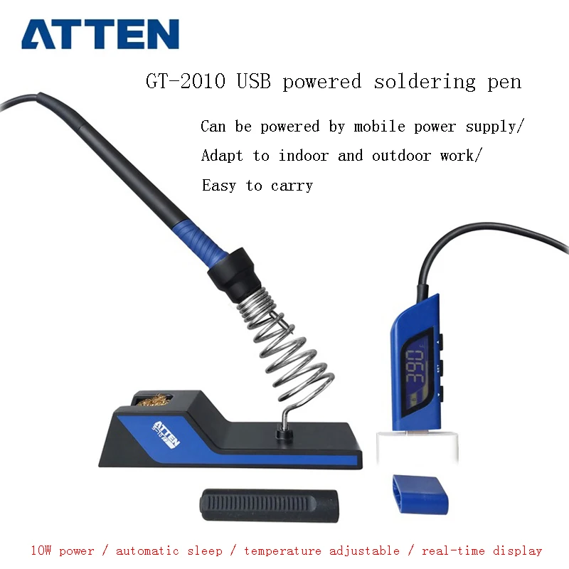 ATTEN Smart Mini USB Electric Iron 5V 2A Adjustable Temperature 10W Precision Portable Soldering Pen Digital LED Display
ATTEN Smart Mini USB Electric Iron 5V 2A Adjustable Temperature 10W Precision Portable Soldering Pen Digital LED Display