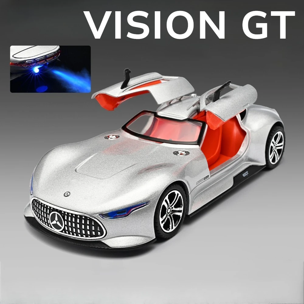 1:24 Scale VISION GT GTR Model Car Toy Metal Body Sound Light Spray Sports Cars Shock Absorption Models Toys Kids Presents
1:24 Scale VISION GT GTR Model Car Toy Metal Body Sound Light Spray Sports Cars Shock Absorption Models Toys Kids Presents