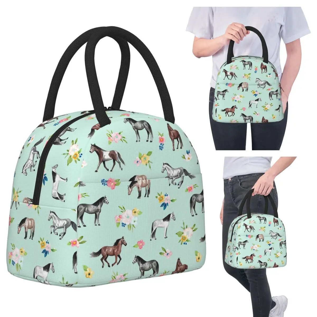 Лошади и цветы, мятно-синий, искусство лошади, декор в виде лошади, изолированная сумка для обеда с розовыми цветами, холодильник, термобокс для еды, сумка для обеда, коробки для завтрака
Лошади и цветы, мятно-синий, искусство лошади, декор в виде лошади, изолированная сумка для обеда с розовыми цветами, холодильник, термобокс для еды, сумка для обеда, коробки для завтрака
