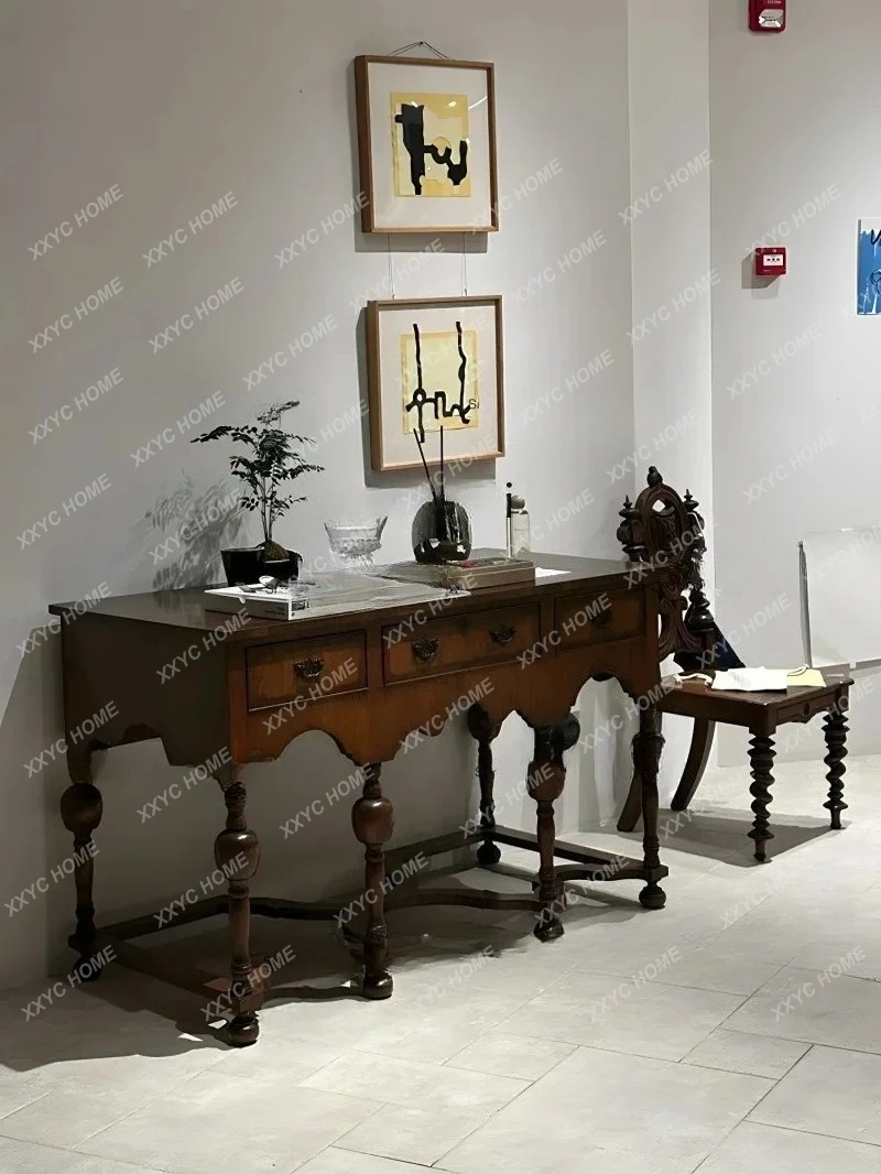 L Medieval retro solid wood porch table foyer dining side table drawer storage decorative strip case
L Medieval retro solid wood porch table foyer dining side table drawer storage decorative strip case