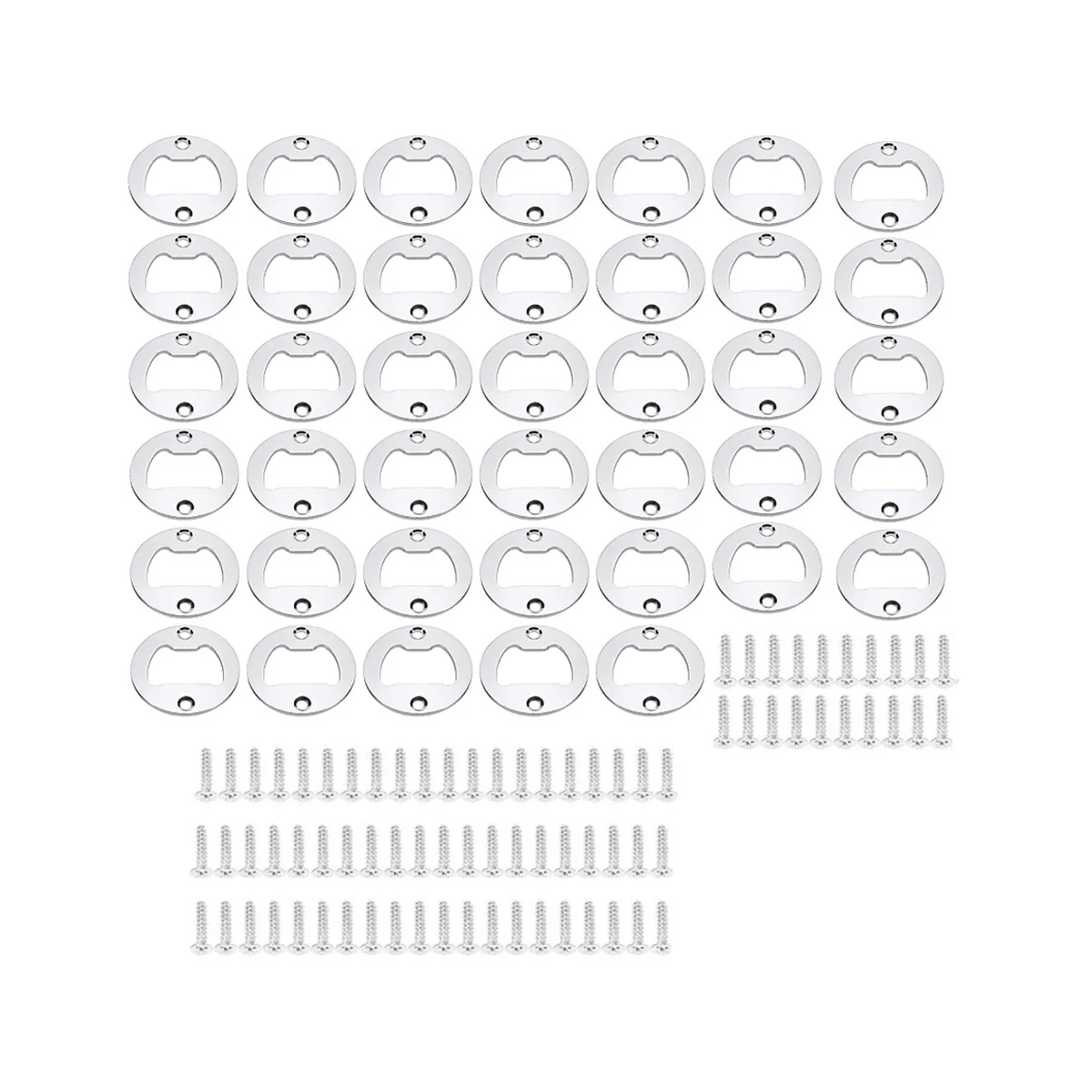 40Pcs Bottle Opener Part with Screws, Round Beer Opener, Insert Beer Bottle Opener for Bar, Restaurant and Family
40Pcs Bottle Opener Part with Screws, Round Beer Opener, Insert Beer Bottle Opener for Bar, Restaurant and Family