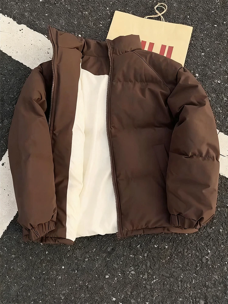 Café Brown Short down Cotton Jacket Men's Winter Thick Warm Bread Style Stand Collar Cotton Coat Outerwear Youth Trendy
Café Brown Short down Cotton Jacket Men's Winter Thick Warm Bread Style Stand Collar Cotton Coat Outerwear Youth Trendy