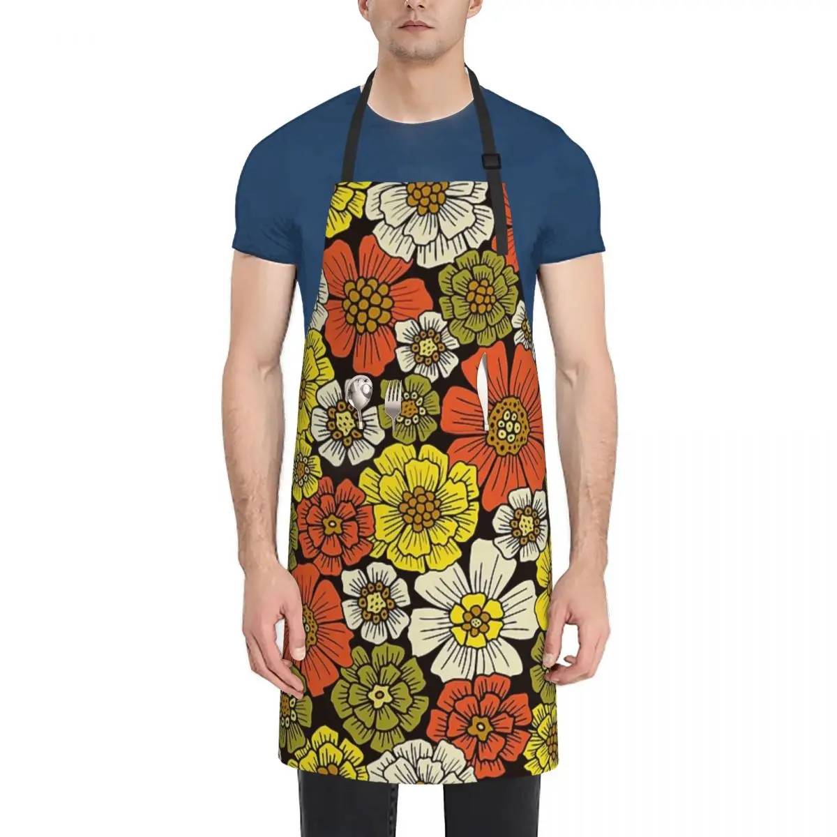 Retro 1960s 1970s Floral Pattern Waterproof Kitchen Apron For Women/Men With Pockets Work Restaurant Shop Waiter Work Uniform
Retro 1960s 1970s Floral Pattern Waterproof Kitchen Apron For Women/Men With Pockets Work Restaurant Shop Waiter Work Uniform