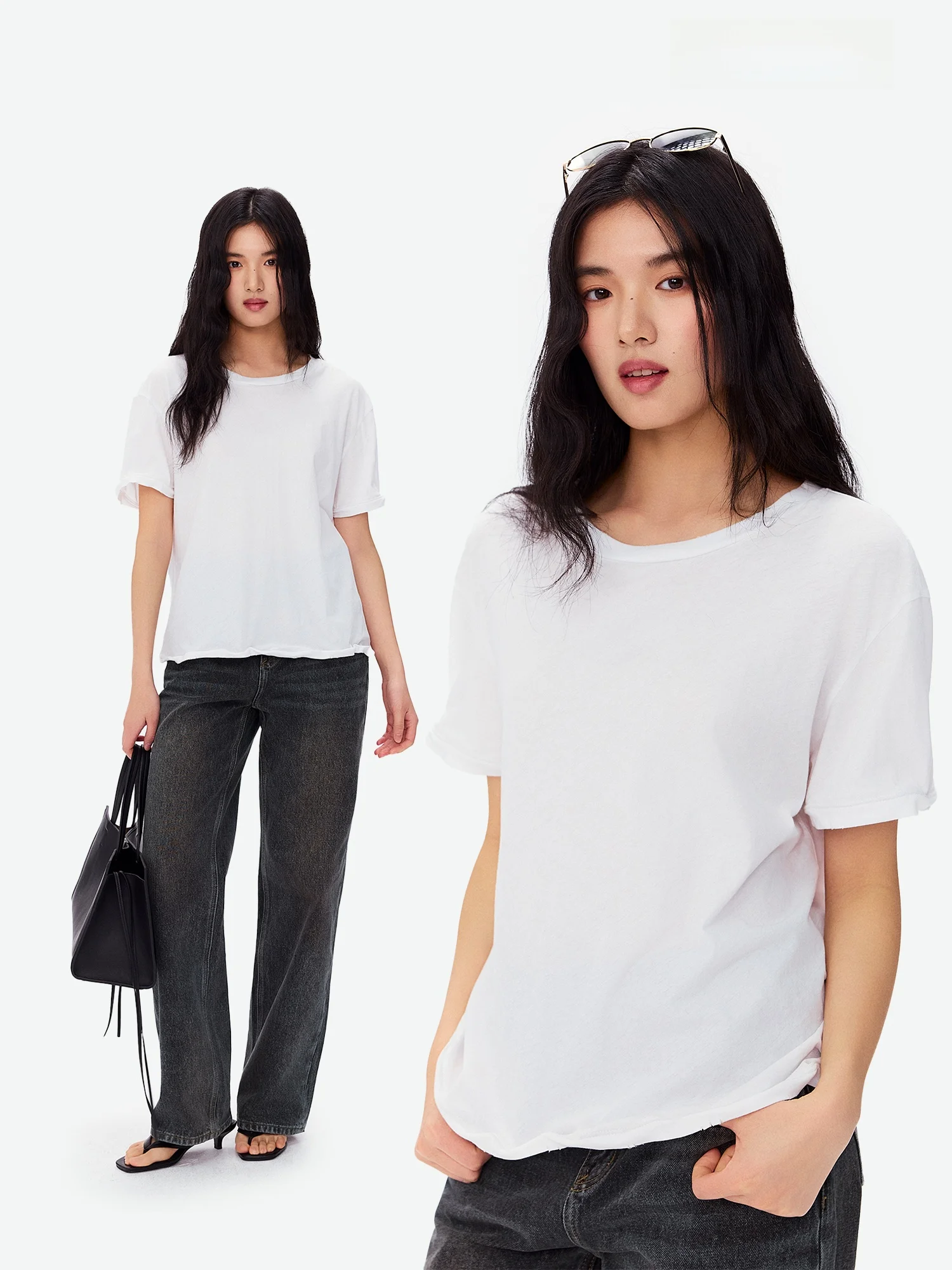 LUMIEN Women's Loose Short Sleeve T-Shirt Summer New Style Comfortable Inner Wear Base Top Ice Sensation White Color
LUMIEN Women's Loose Short Sleeve T-Shirt Summer New Style Comfortable Inner Wear Base Top Ice Sensation White Color