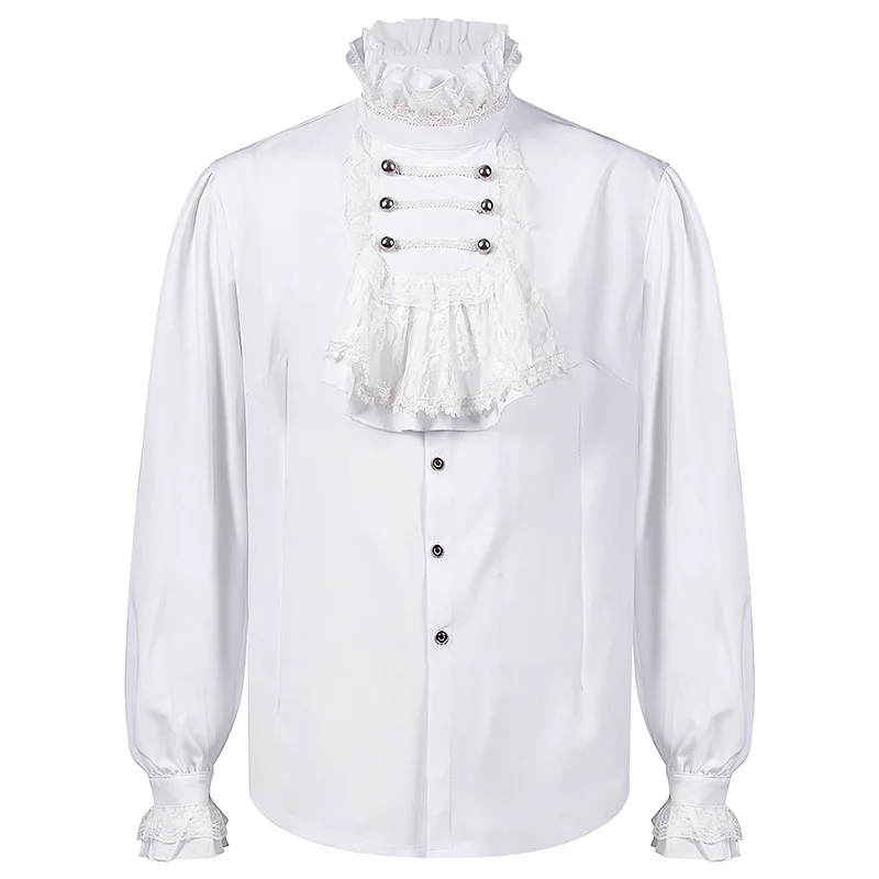 Mens White Pirate Shirt Vampire Renaissance Medieval Victorian Gothic Tuxedo Shirts Men Halloween Party Prom Camisa Masculina
Mens White Pirate Shirt Vampire Renaissance Medieval Victorian Gothic Tuxedo Shirts Men Halloween Party Prom Camisa Masculina