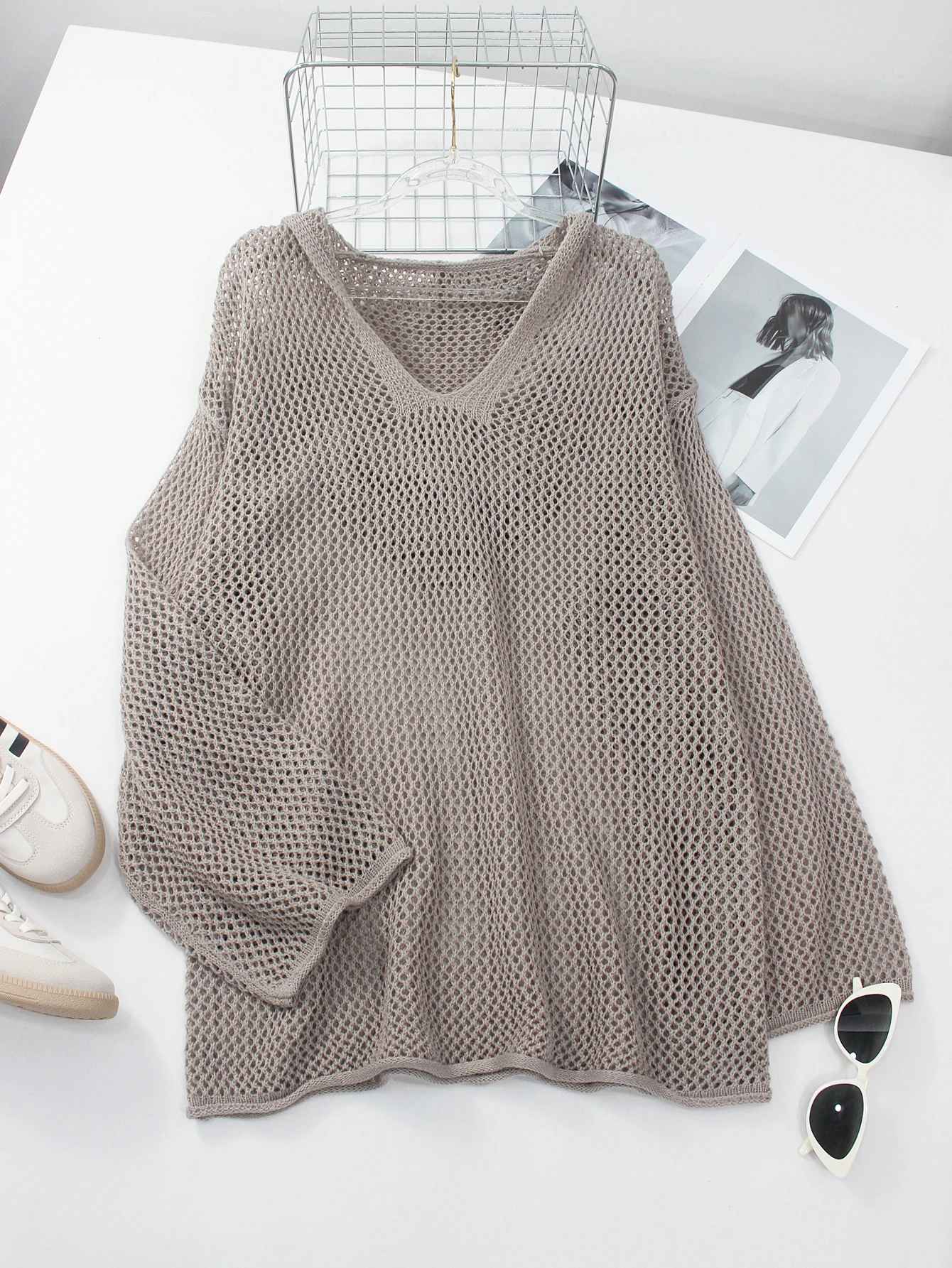 Women V Neck Hooded Hollow Out Pullover Sweater Tops Autumn Sprin
Women V Neck Hooded Hollow Out Pullover Sweater Tops Autumn Sprin