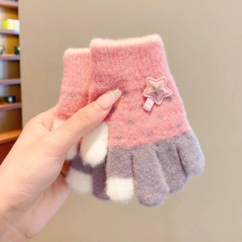 Thicken Woolen Baby Knitted Gloves Cute Star Kids Plush Gloves 3-8Year Boys Girls Baby Full Finger Mittens Winter Hand Warmer
Thicken Woolen Baby Knitted Gloves Cute Star Kids Plush Gloves 3-8Year Boys Girls Baby Full Finger Mittens Winter Hand Warmer