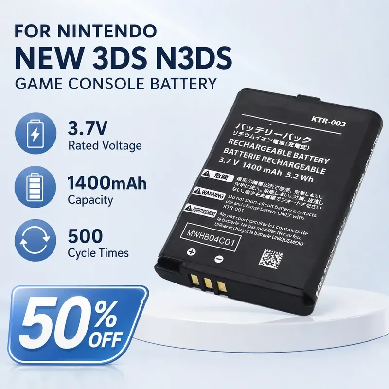 For Nintendo NEW 3DS N3DS Game Console Battery KTR-003
For Nintendo NEW 3DS N3DS Game Console Battery KTR-003