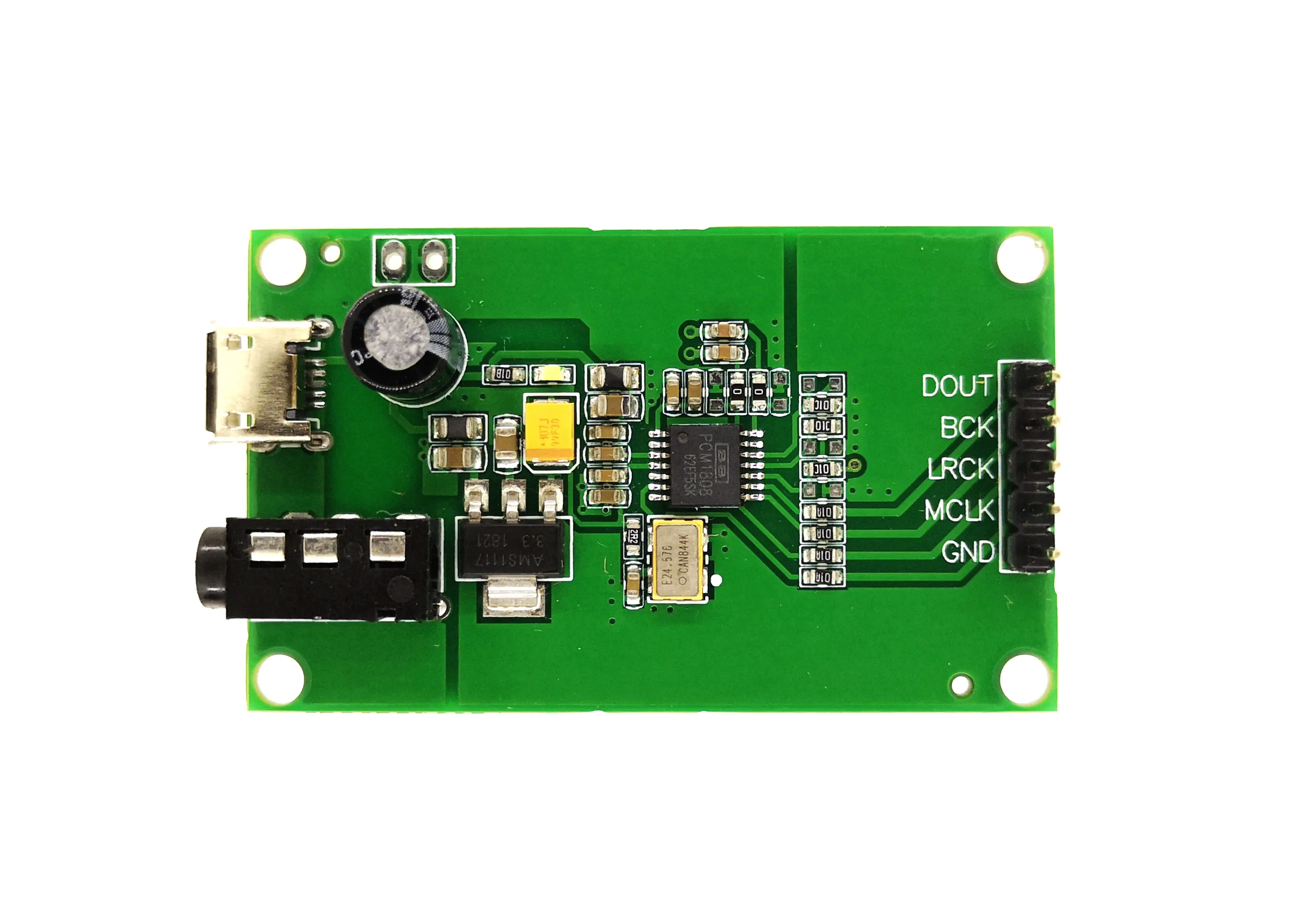 PCM1808 ADC AUX 3.5 Stereo Single-end Analog Audio to I2S IIS Digital Output Board Coding
PCM1808 ADC AUX 3.5 Stereo Single-end Analog Audio to I2S IIS Digital Output Board Coding
