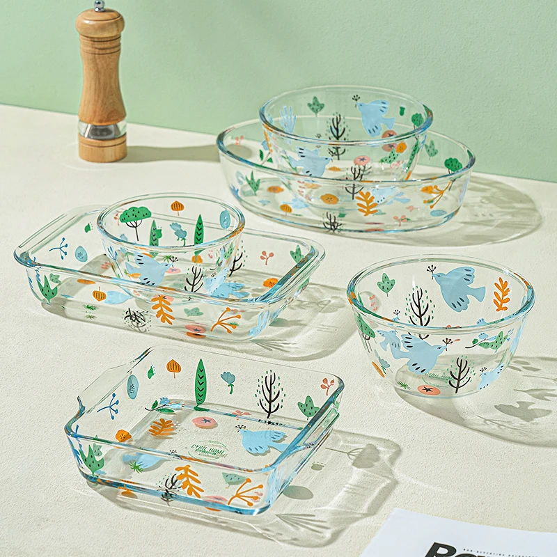 Cybil Fre Sle Heat Resistant Glass Bowl Dining Set Rice Bowl Soup Bowl Baking Tray Cute Plant Floral Pattern Home Use
Cybil Fre Sle Heat Resistant Glass Bowl Dining Set Rice Bowl Soup Bowl Baking Tray Cute Plant Floral Pattern Home Use